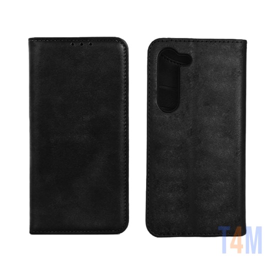 Leather Flip Cover with Internal Pocket For Samsung Galaxy A05S Black